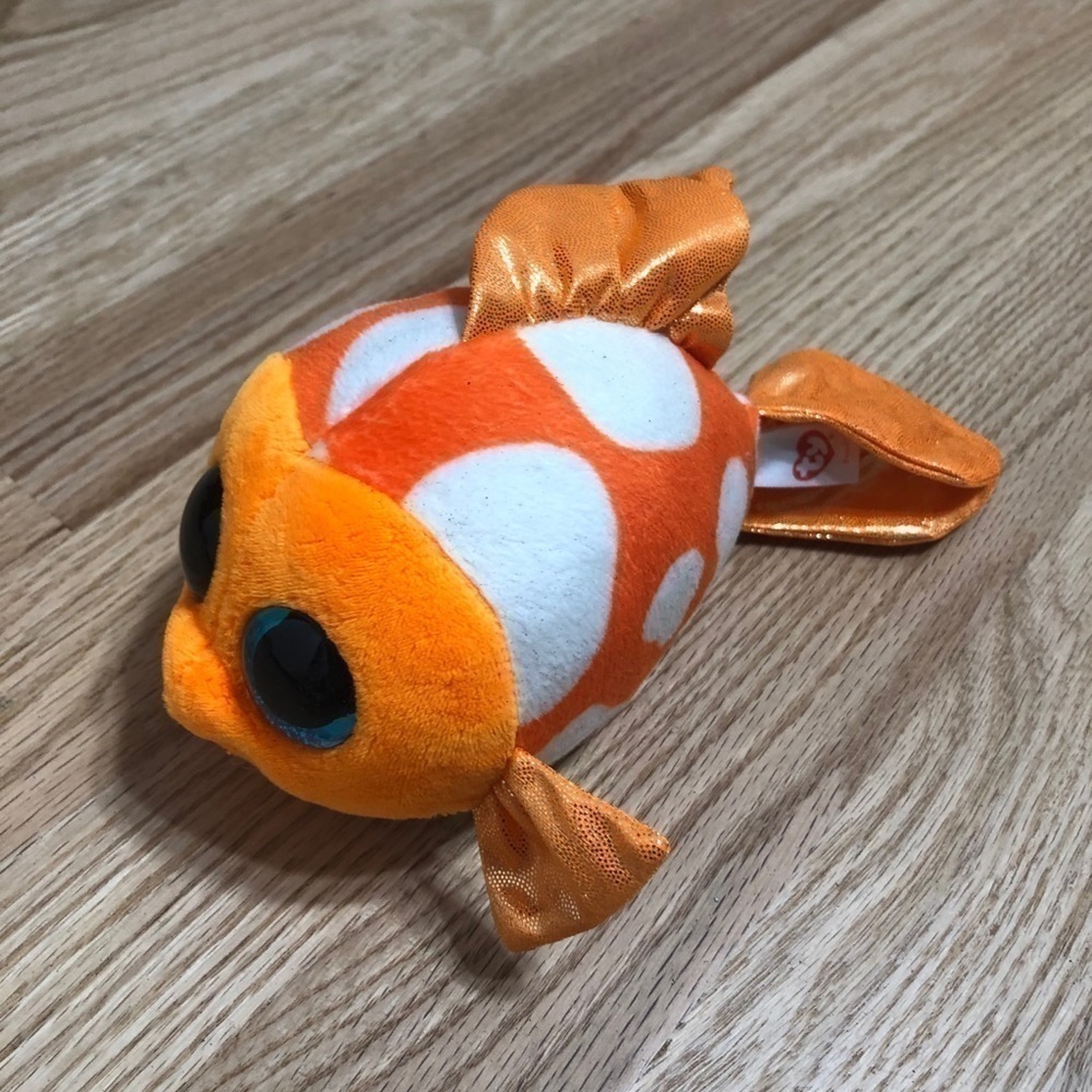 TY Sami Orange Plush Fish Stuffed Animal